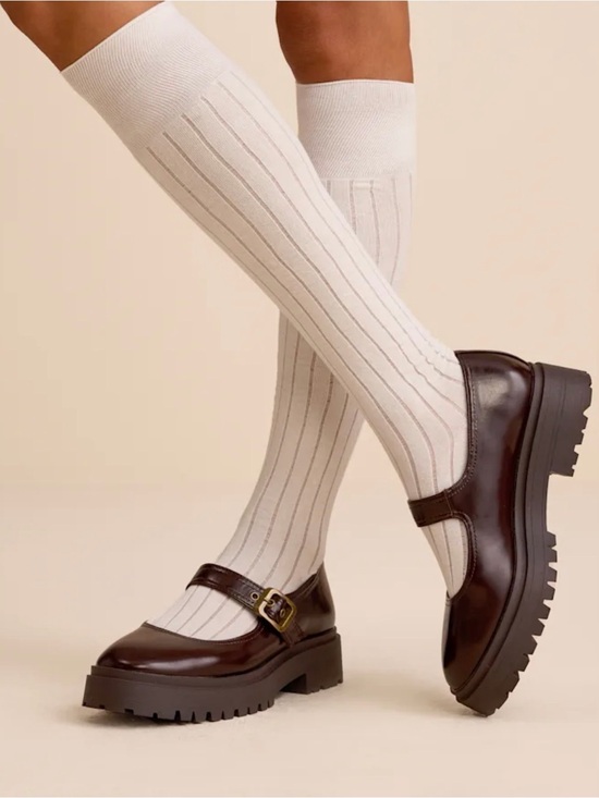 Lulus Shoes - brand new/ never worn Lulu's Dark Brown Mary Jane Loafers with Chunky Lug Sole